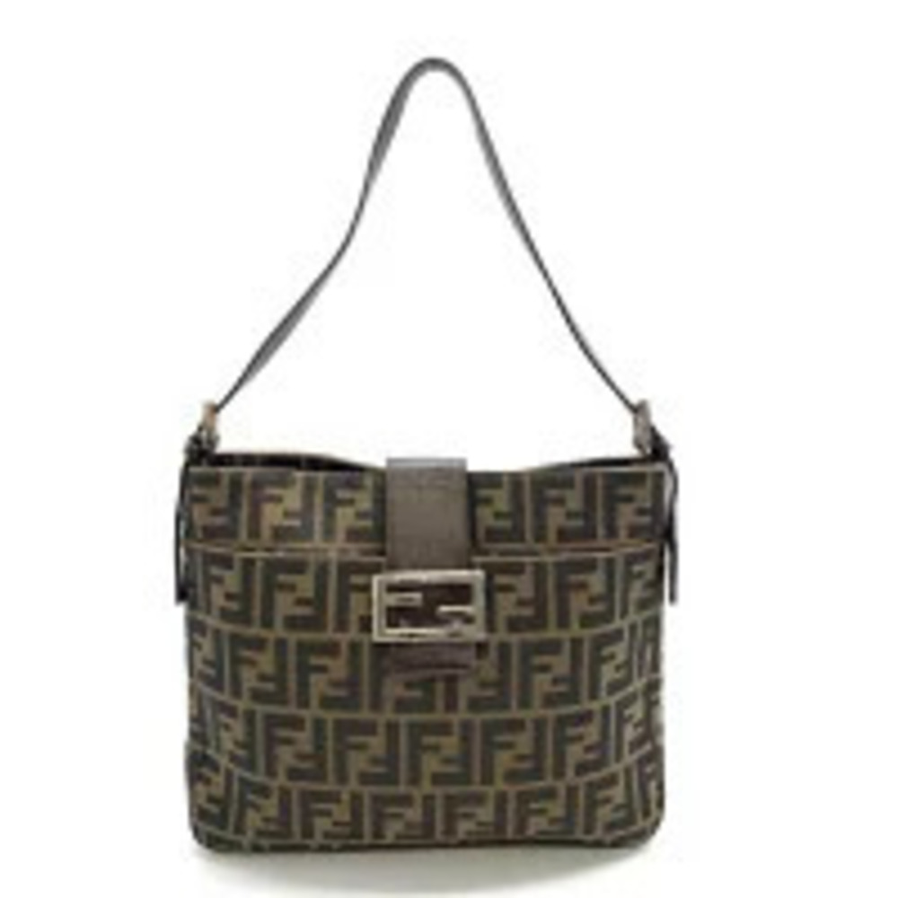 Fendi Zucca Hobo Bag Brown Canvas Leather